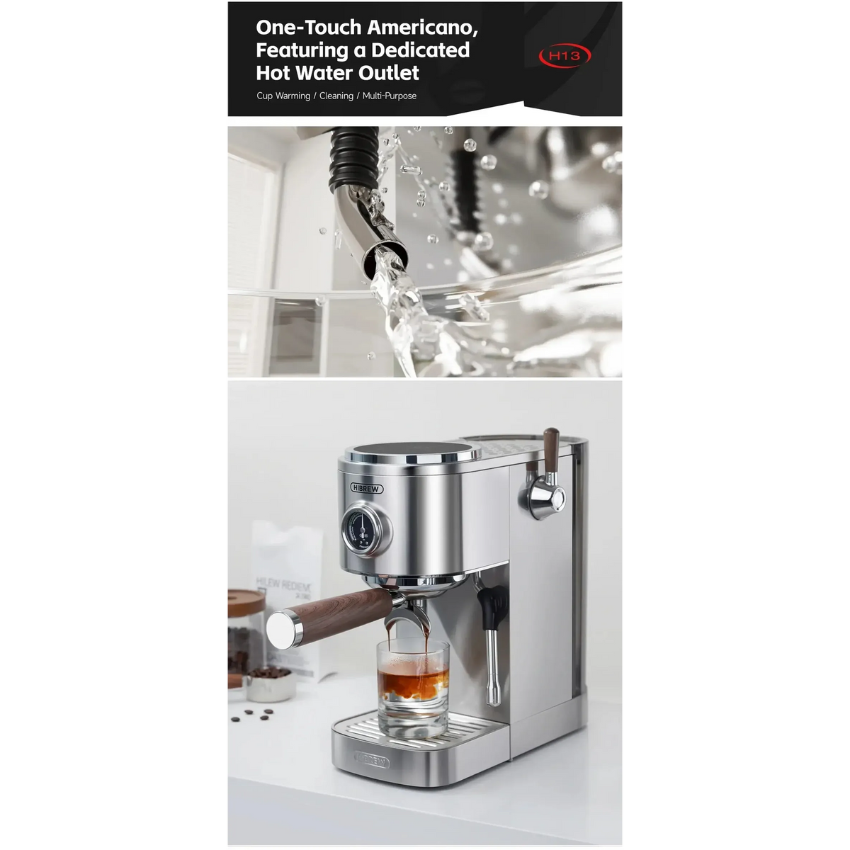 HiBREW H13 Semi-Automatic Espresso Machine 
