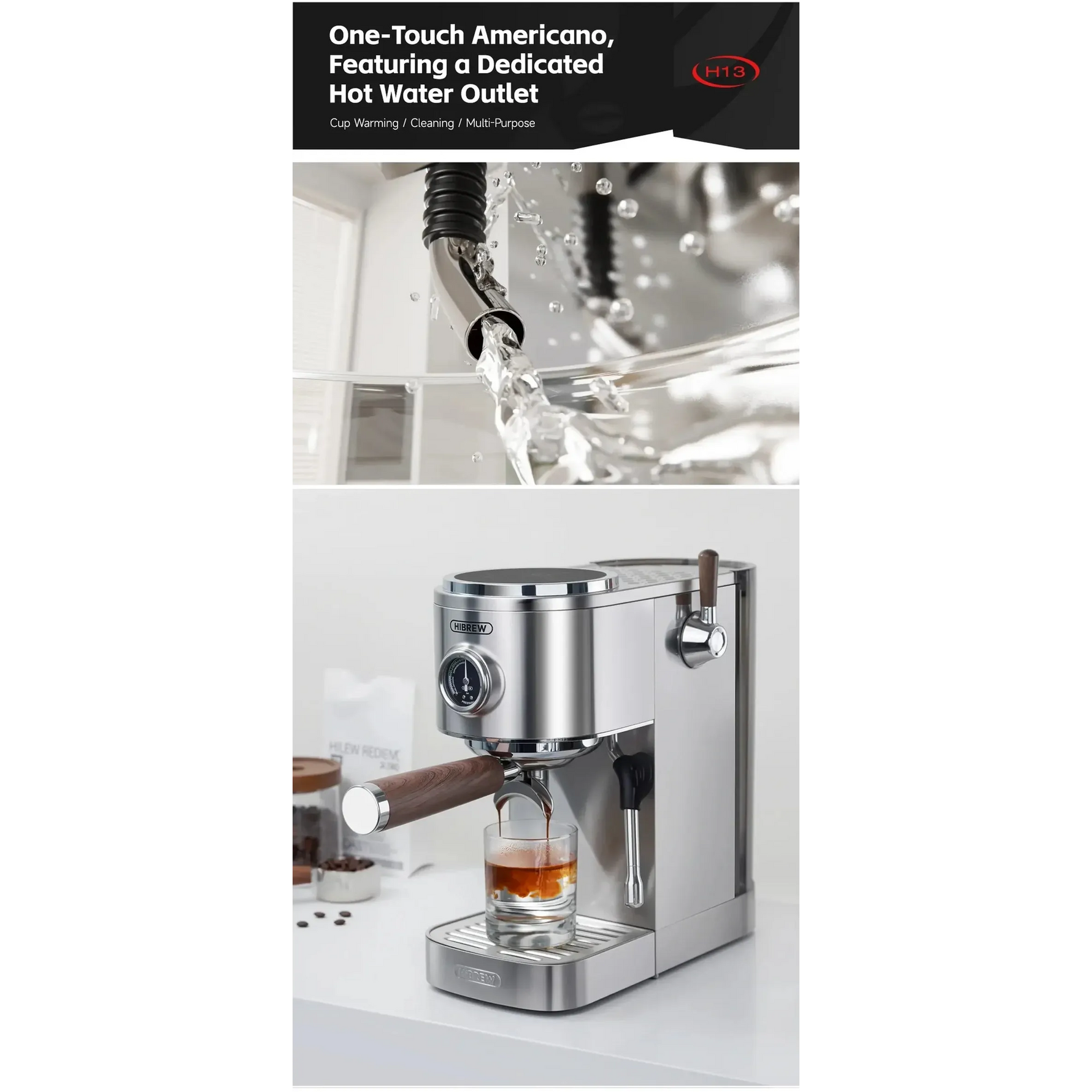 HiBREW H13 Semi-Automatic Espresso Machine 