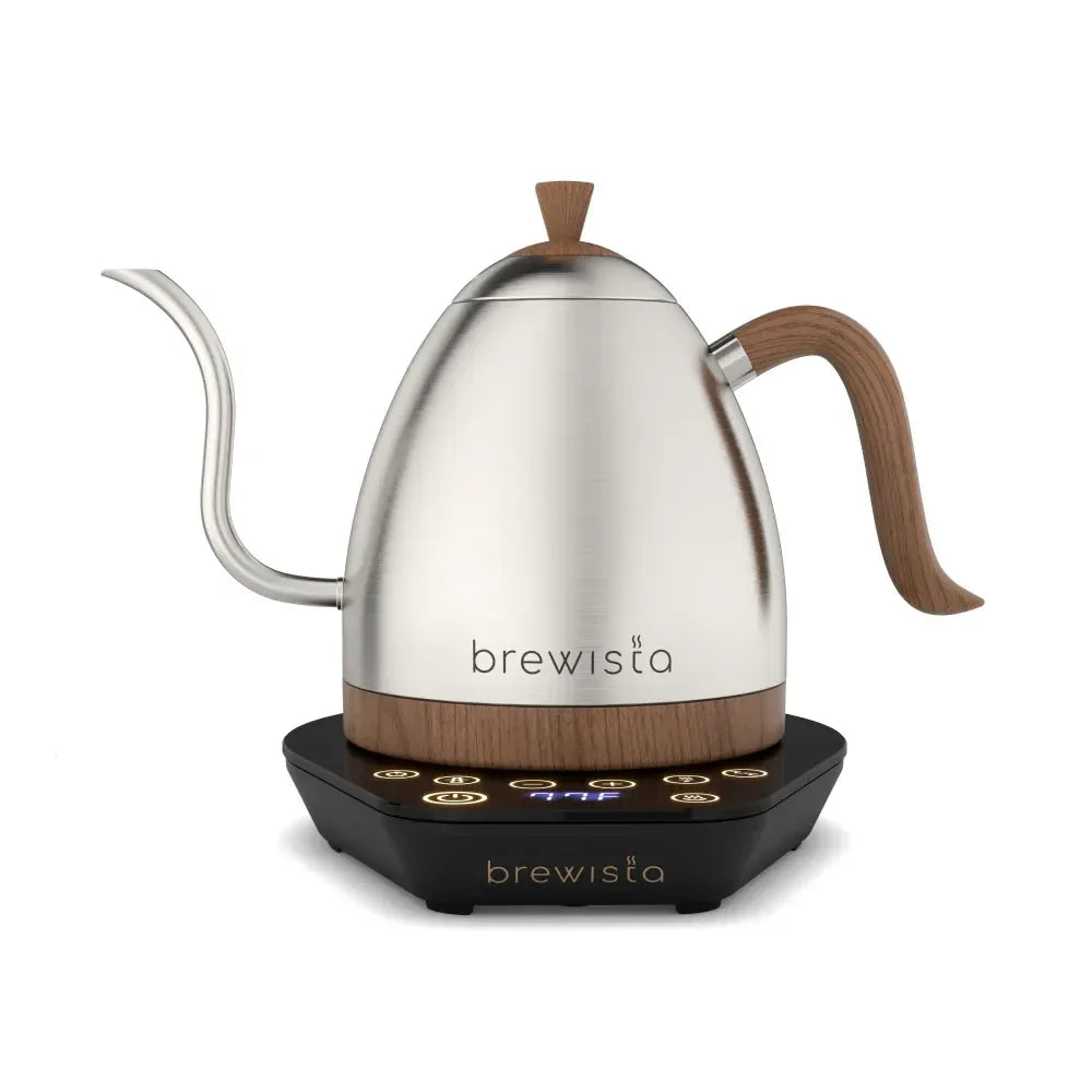Brewista Artisan Electric Gooseneck Kettle 1L Stainless Steel with wood