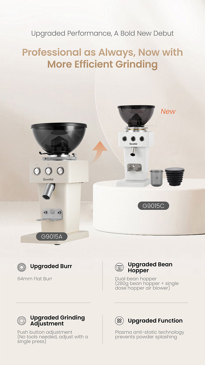 Gemilai Mocube G9015C 64mm Flat Burr Coffee Grinder