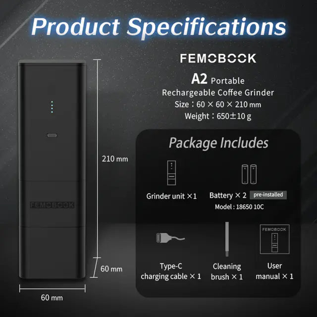 Femobook A2 Electric Coffee Grinder
