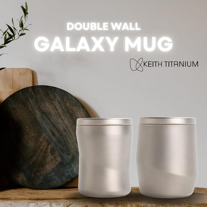 KEITH Galaxy Double Wall Titanium Travel Mug – 220 ml | Silver Grey