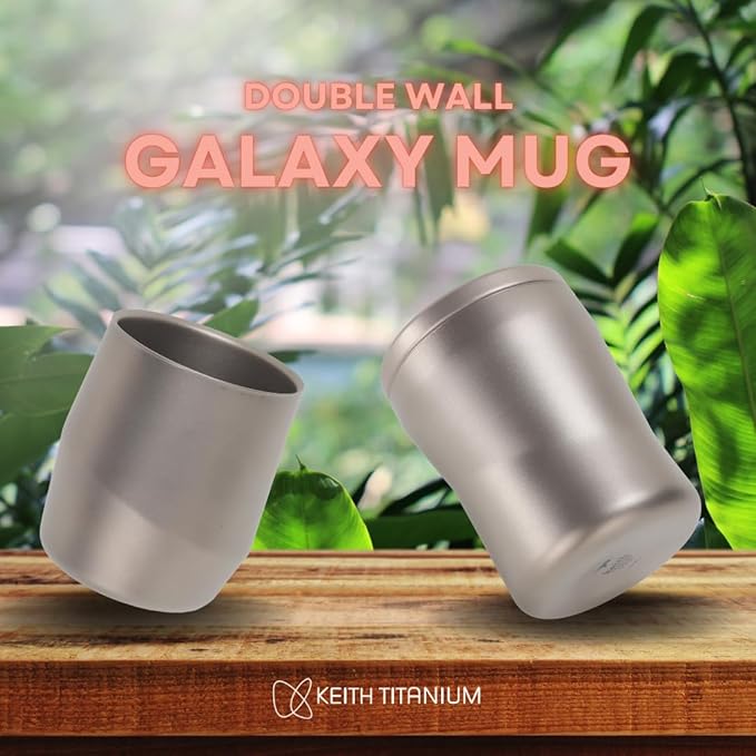 KEITH Galaxy Double Wall Titanium Travel Mug – 220 ml | Silver Grey