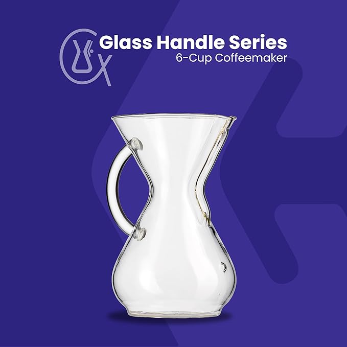 CHEMEX® 6-Cup Glass Handle Pourover Coffee Maker