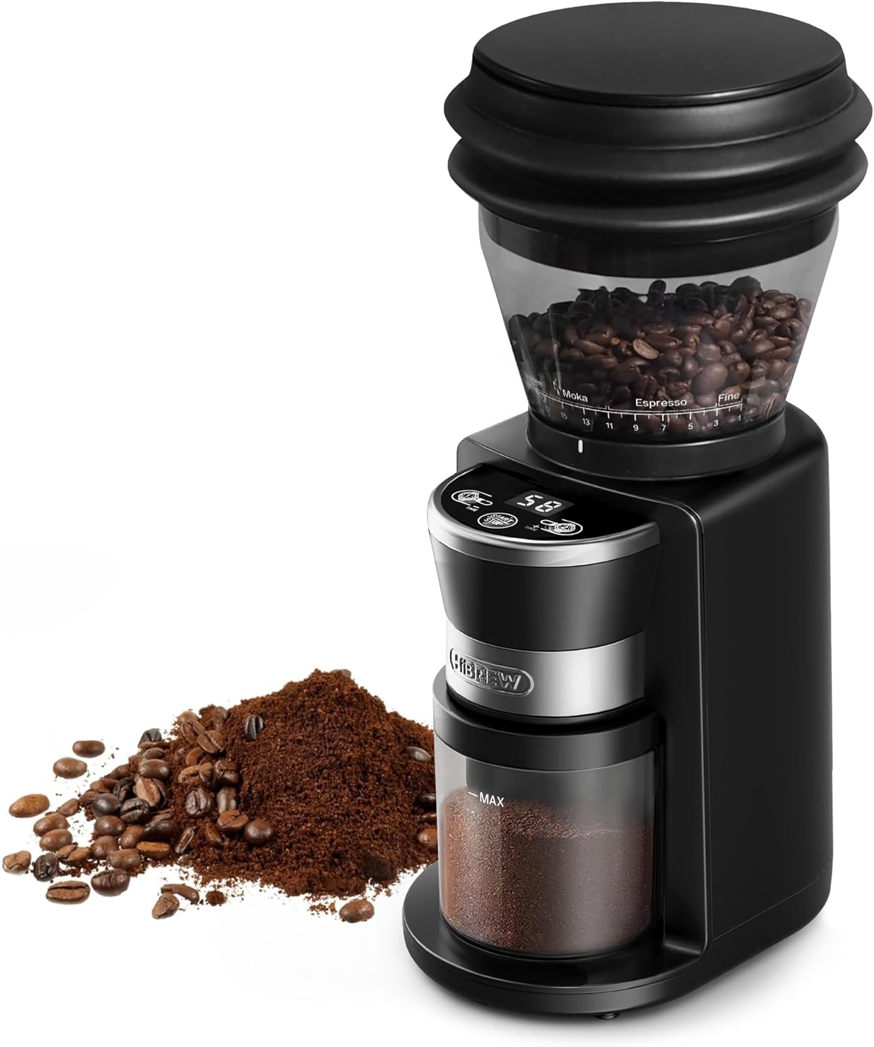 HIBREW G3 Coffee Grinder Electric, 40mm Conical Burr with 31 Adjustable Settings, Anti-Static & Double-Layer Air Blower, Fits 51/54/58mm Portafilters, Barista-Grade for Espresso/Pour Over/Drip Coffee