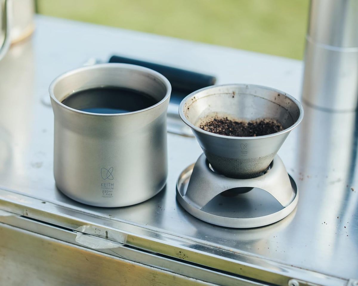 KEITH Titanium Pour-Over Coffee Filter & Tea Strainer – Ultralight, Paperless, Durable