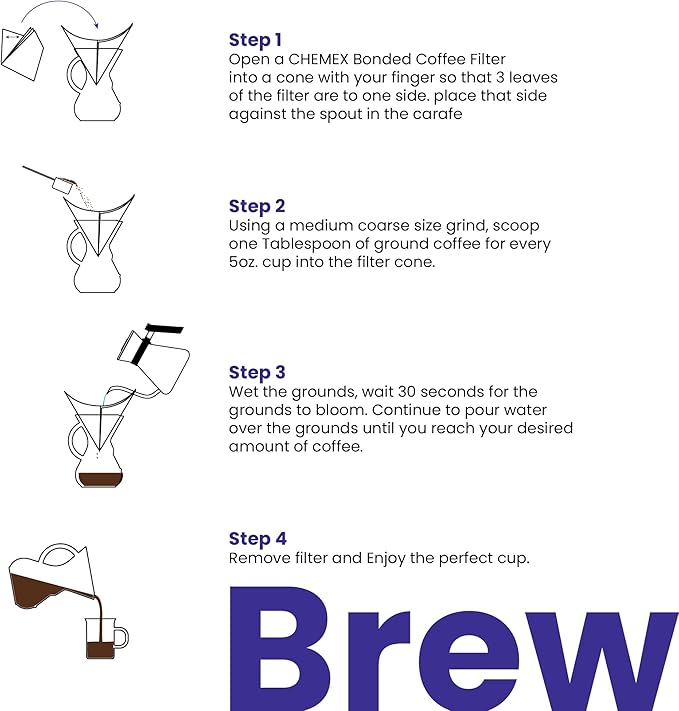 CHEMEX® 6-Cup Glass Handle Pourover Coffee Maker
