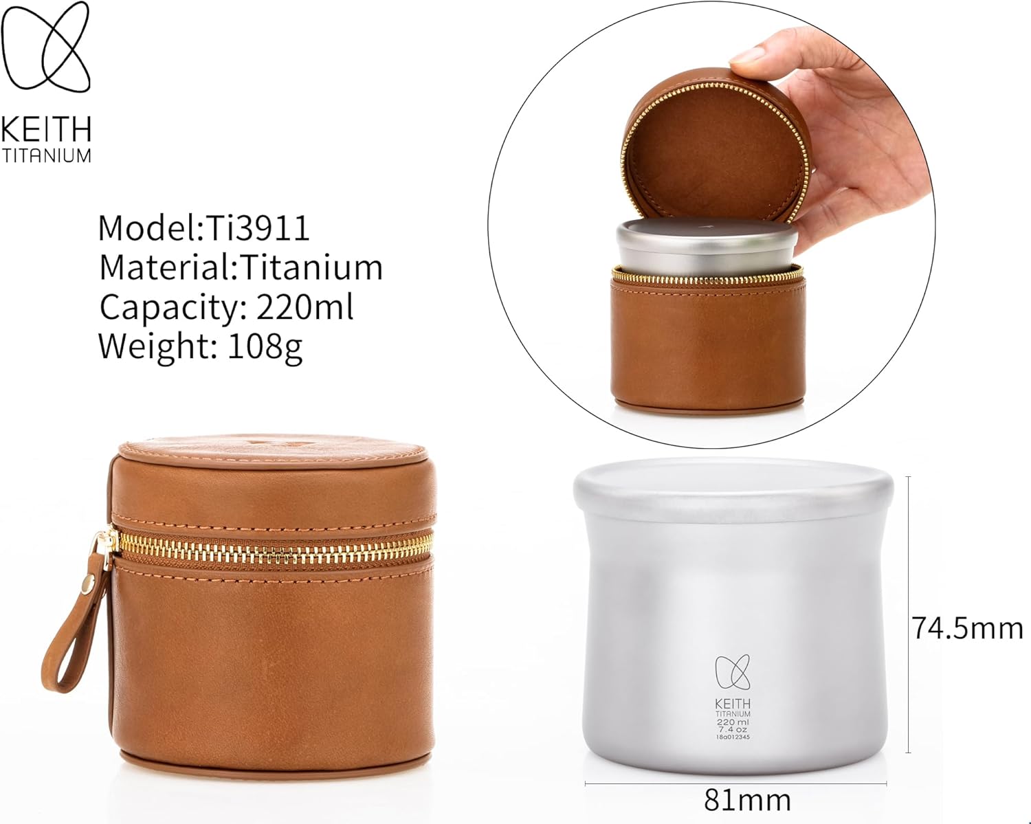 KEITH Titanium Pour-Over Coffee Filter & Tea Strainer – Ultralight, Paperless, Durable