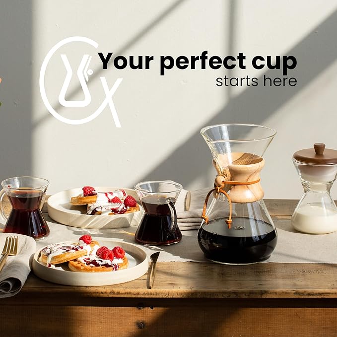 CHEMEX® 6-Cup Glass Handle Pourover Coffee Maker