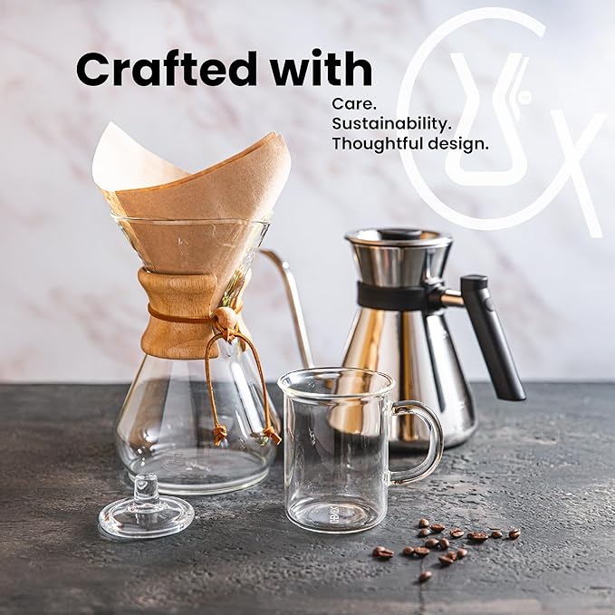 CHEMEX® 6-Cup Glass Handle Pourover Coffee Maker