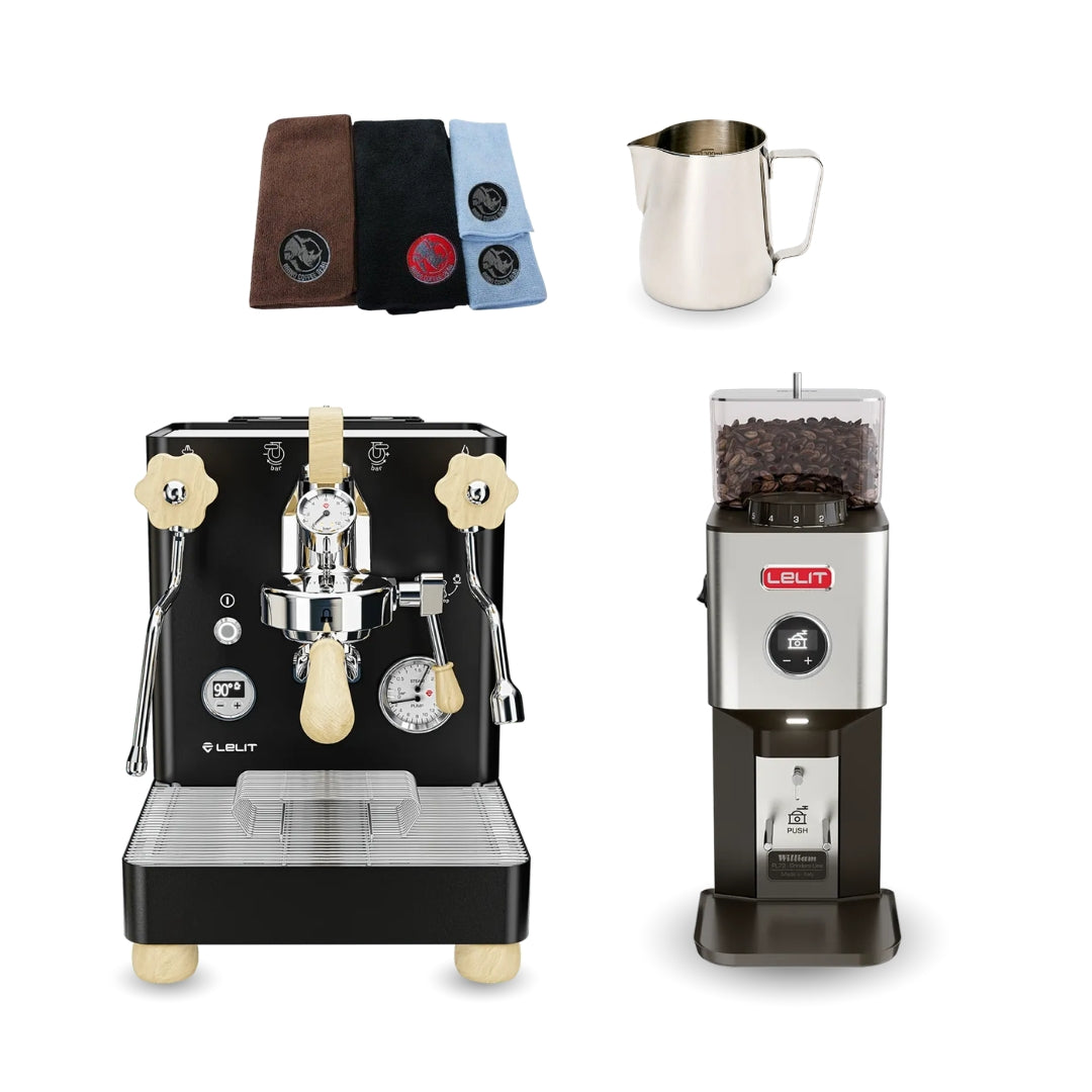 Lelit Bianca Dual Boiler Espresso Machine Bundle with Lelit William Grinder & Accessories