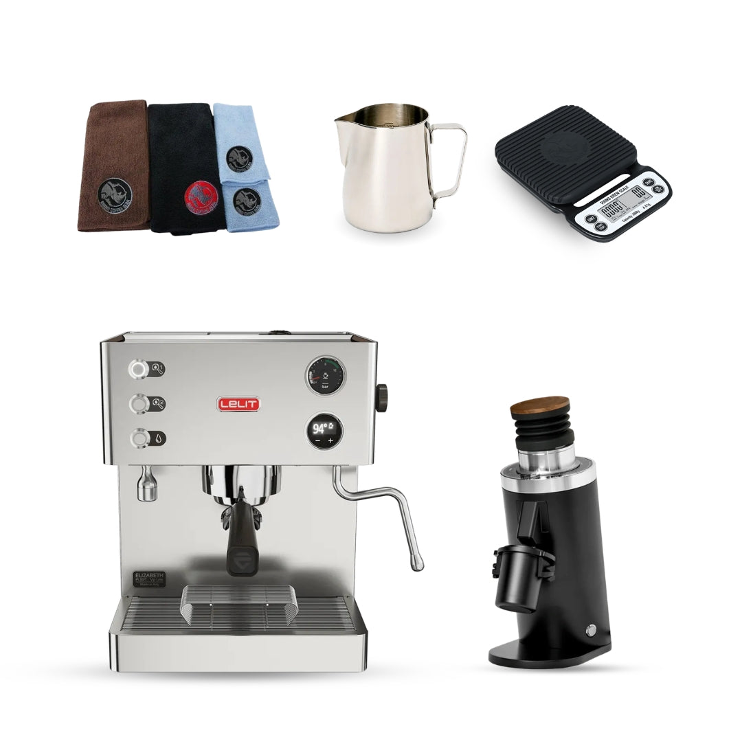 Lelit Elizabeth Dual Boiler Espresso Machine Bundle with DF64 Grinder & Accessories