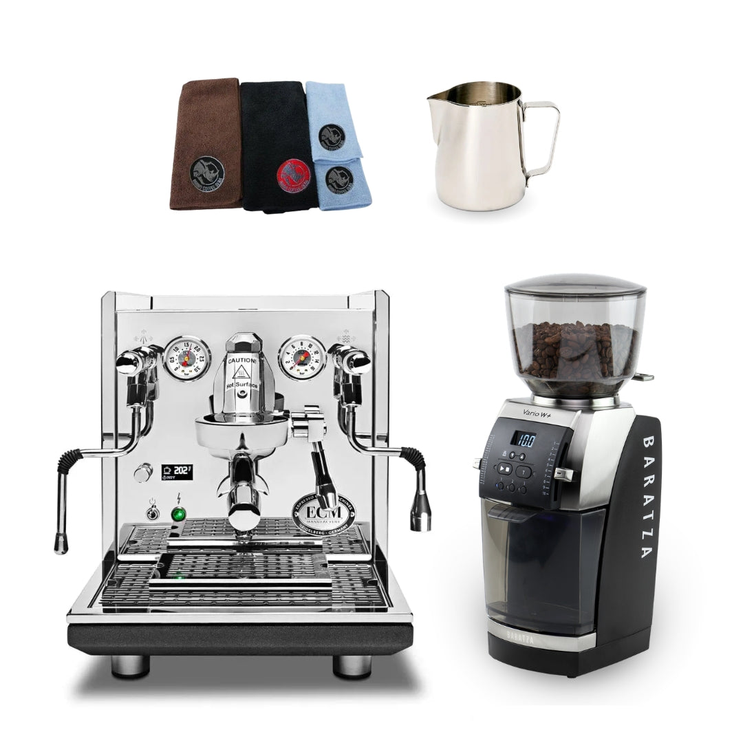 ECM Synchronika V2 Espresso Machine Bundle with Mahlkonig E64 WS/Baratza Vario W+ Grinder & Accessories