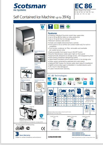 Scotsman ECM 87 Gourmet Ice Machine