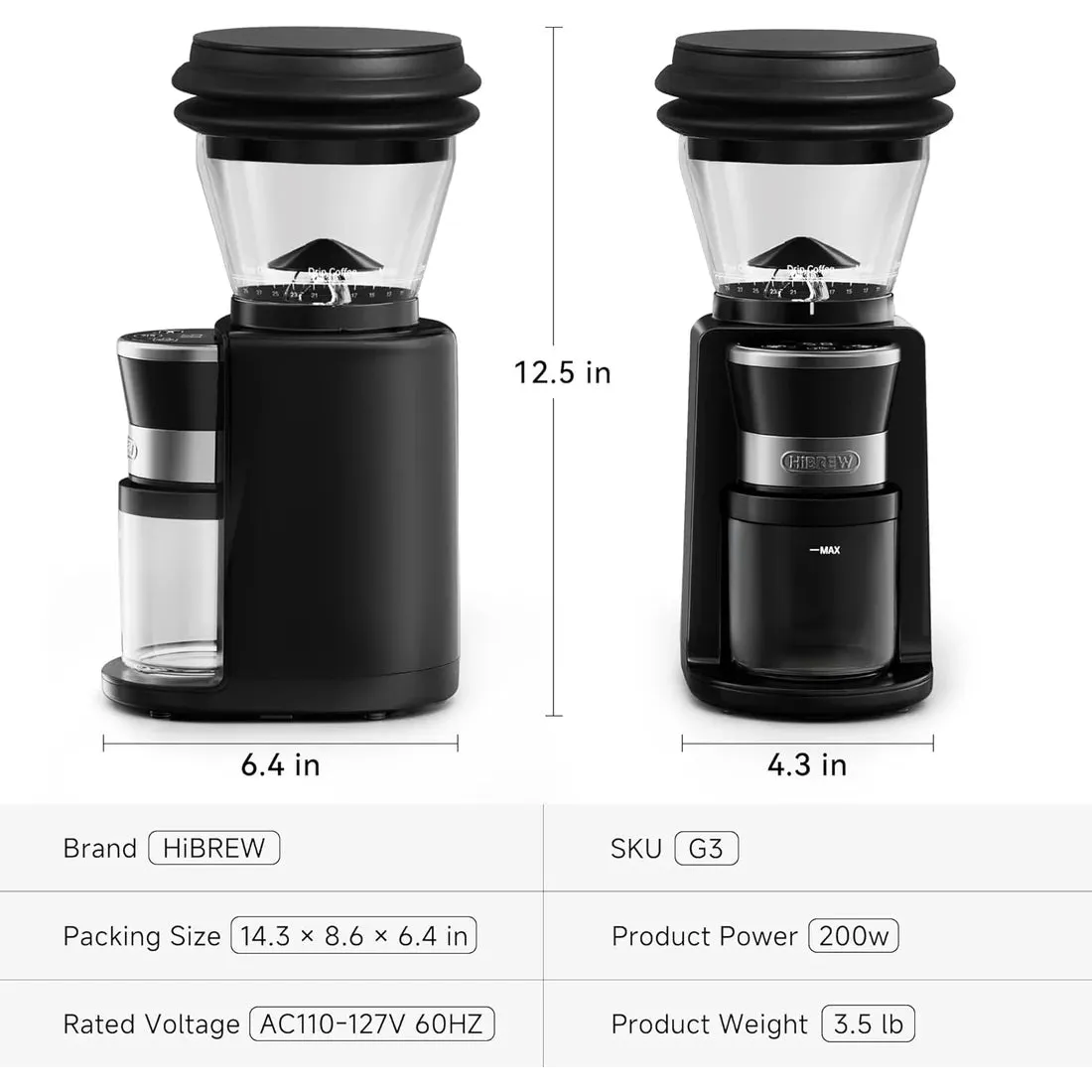HIBREW G3 Coffee Grinder