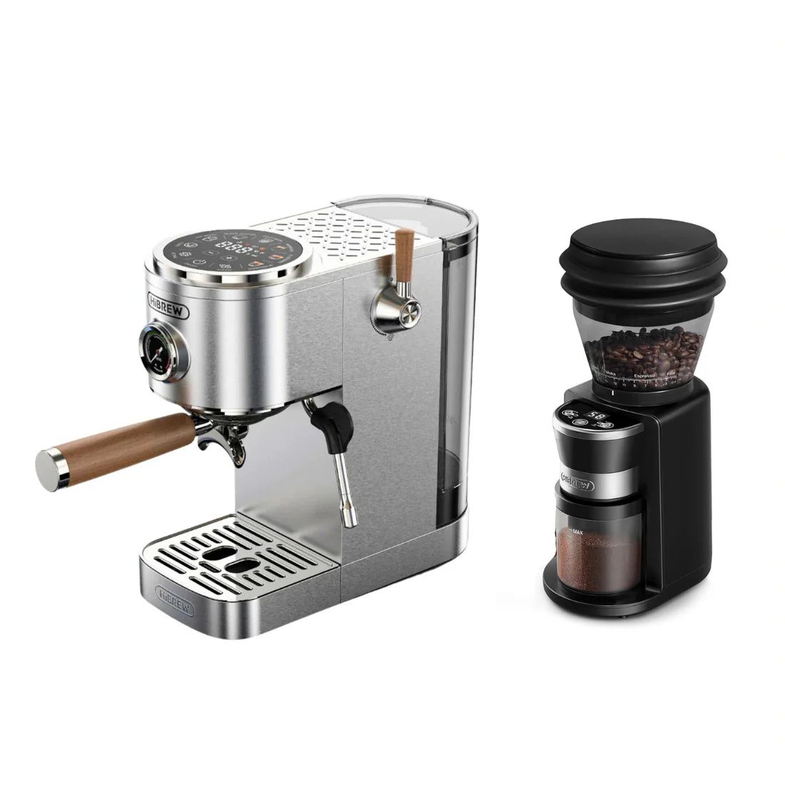 HiBREW H13 Dual Boiler Espresso Machine with 58mm Portafilter + G3 Coffee Grinder