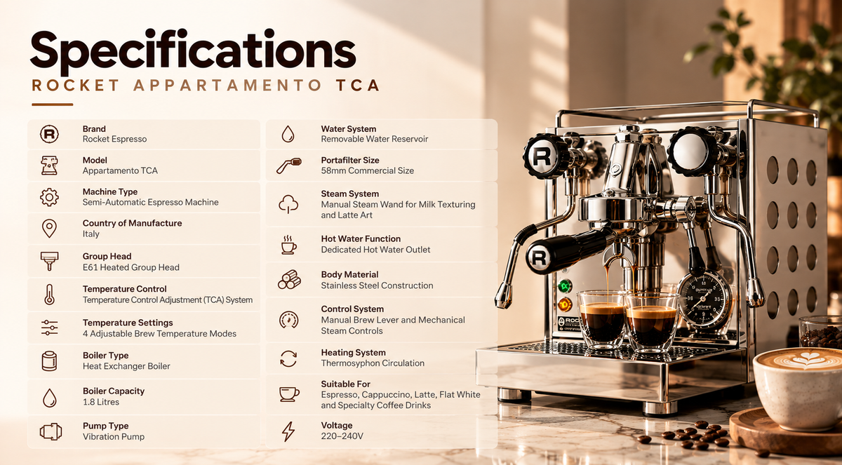 Rocket Appartamento TCA Espresso Machine