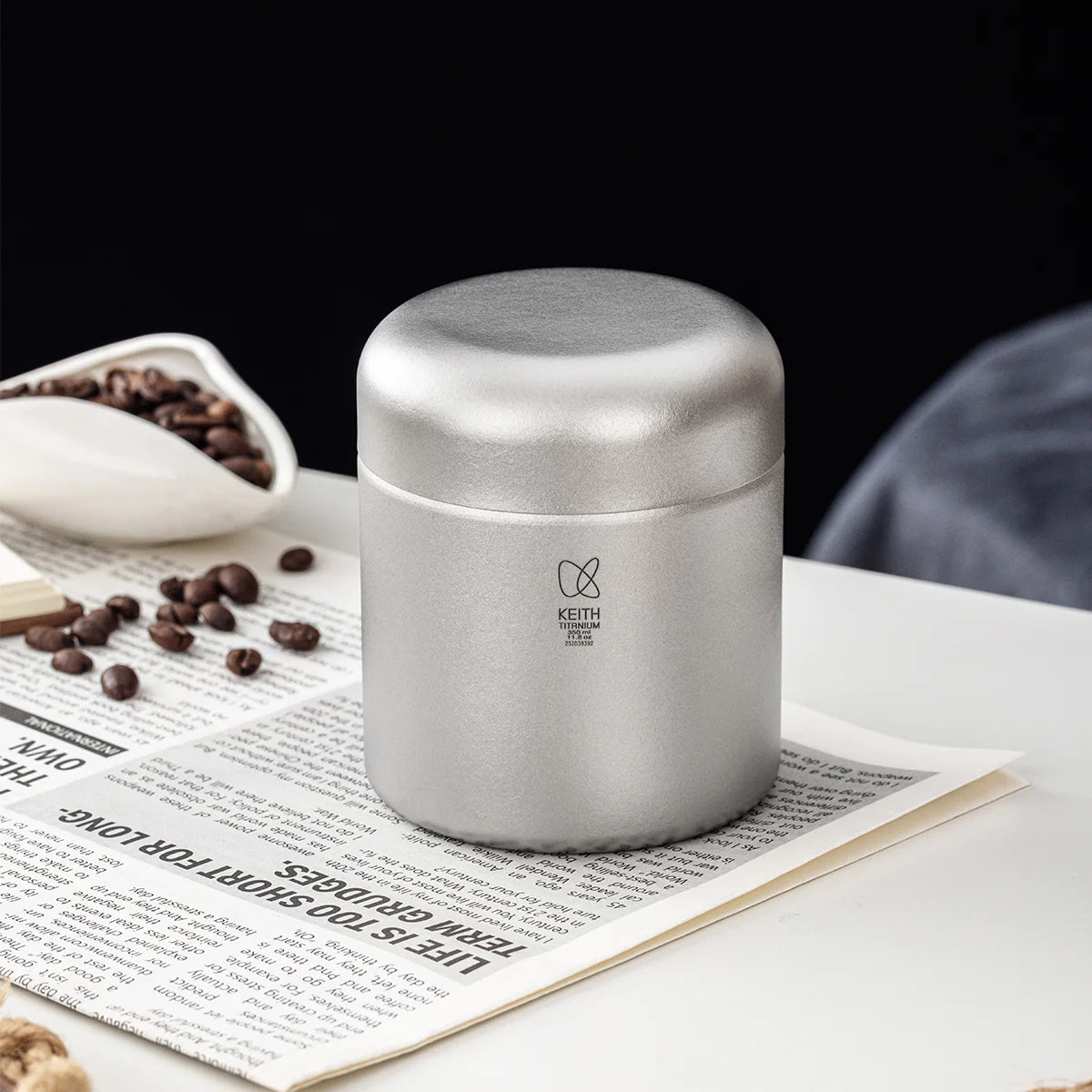 KEITH Titanium Coffee Canister with Measuring Spoon – 350ml