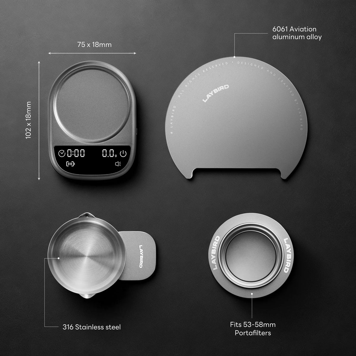 Laybird MagAttach Coffee Scale – Magnetic Modular Espresso & Pour-Over
