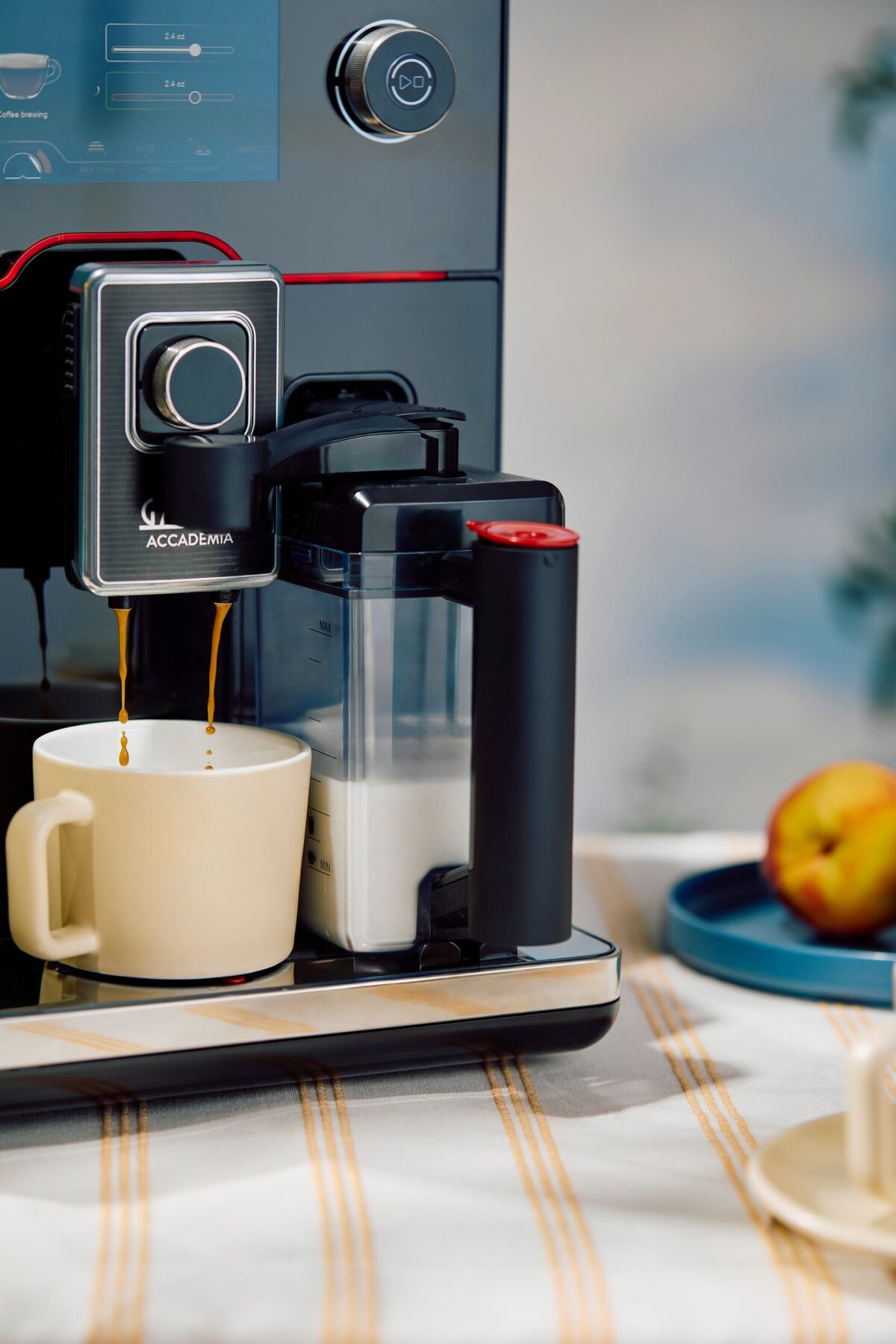 <strong>The Gaggia New Accademia</strong> is a premium bean-to-cup espresso machine that combines elegance with advanced technology. With its intuitive interface and customizable settings, you can easily craft your perfect espresso at home. Gaggia New Accademia Super Automatic Coffee Machine