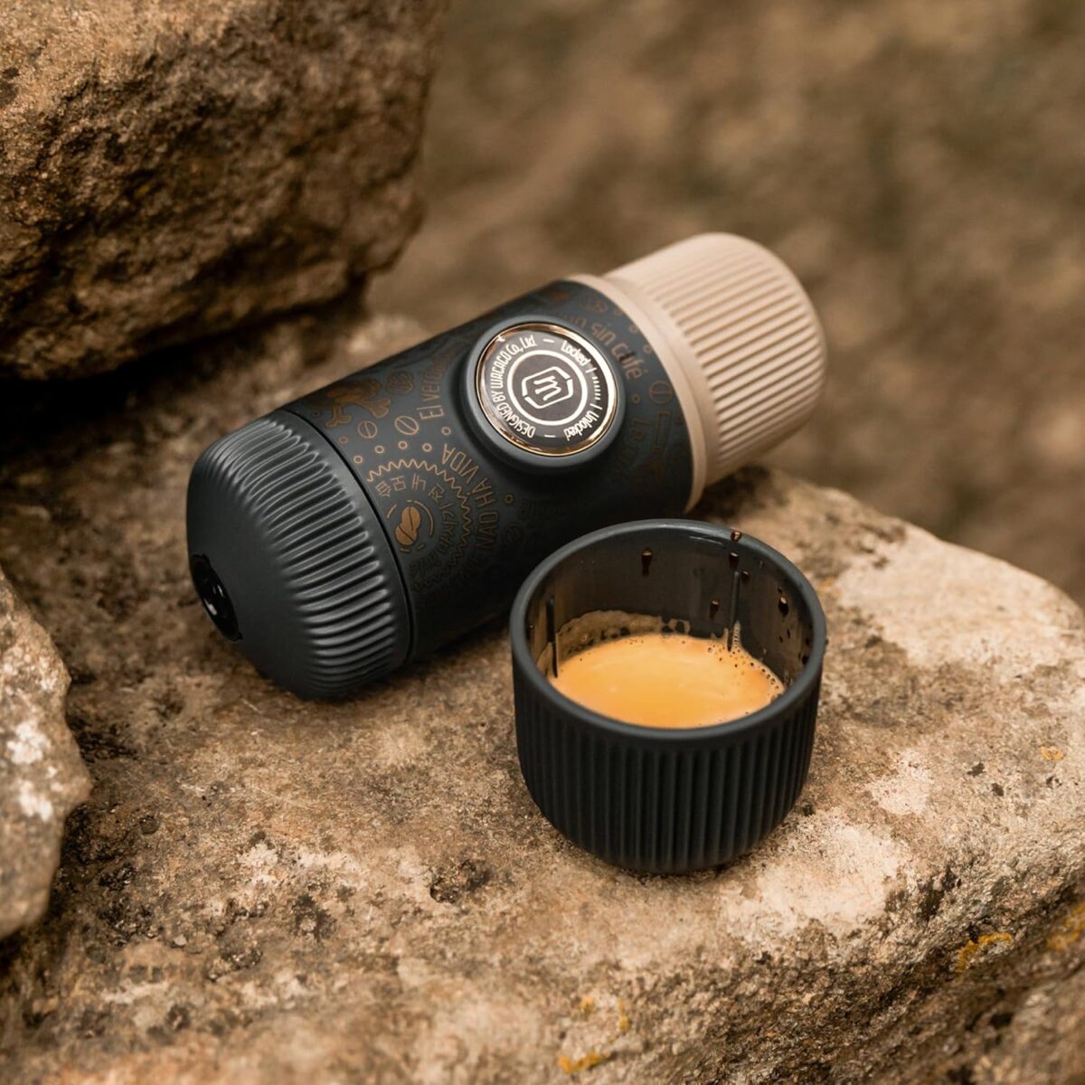 The WACACO Nanopresso Dark Souls is a premium, manually powered portable espresso maker that allows you to enjoy espresso wherever you are. Featuring an eye-catching dark aesthetic, this compact device delivers rich, flavorful espresso with ease, all without the need for electricity or batteries. The included protective case ensures your Nanopresso stays safe and secure during travel, making it the perfect companion for coffee lovers on the go. Wacaco Nanopresso Dark Souls Espresso Maker with Protective Case