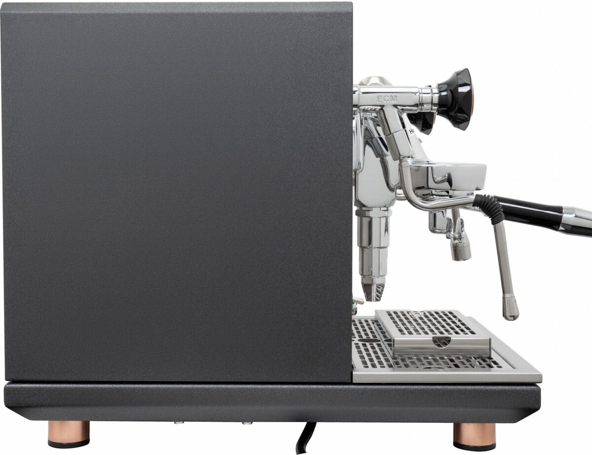 <strong data-start="52" data-end="76">Product Description:</strong><br data-start="76" data-end="79" />For those who demand the highest standards in both design and performance, the ECM Synchronika is the ultimate choice. This premium dual boiler espresso machine is built with professional-grade components, ensuring unparalleled precision and flexibility. With separate boilers for brewing espresso and steaming milk, users can independently control temperatures for optimal extraction and milk frothing. The Synchronika’s sophisticated design, featuring a powder-coated anthracite chassis, polished stainless steel body, and retro-style pressure gauges, makes it a standout addition to any home or commercial setup. ECM Synchronika Dual Boiler Espresso Machine