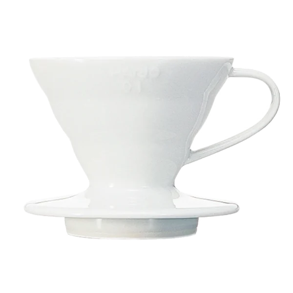 Hario V60 Ceramic Coffee Dripper, Size 01, White