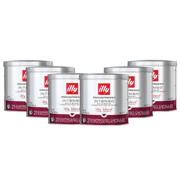 Illy Iperespresso Intenso Coffee Capsules - 6 x 21 Pods Case (3791, Bold Roast)