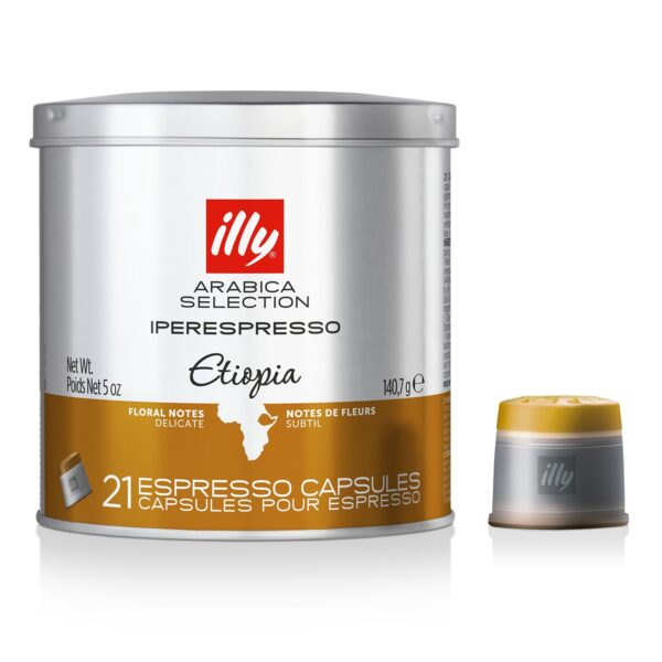 Illy Arabica Selection Ethiopia Coffee Capsules - 6 x 21 Pods Case (3942, Single Origin)